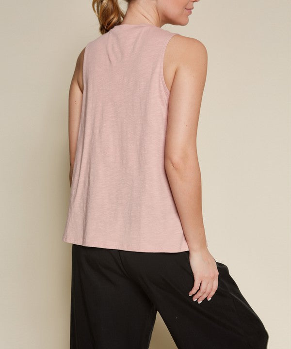 V SHAPE SLEEVELESS TOP