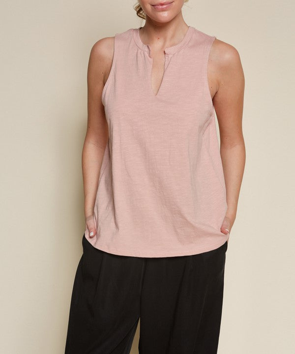 V SHAPE SLEEVELESS TOP