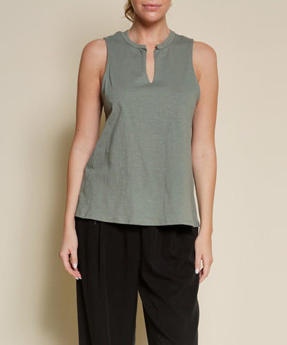 V SHAPE SLEEVELESS TOP