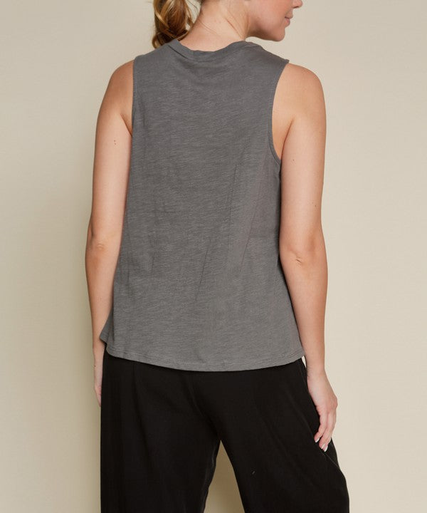 V SHAPE SLEEVELESS TOP