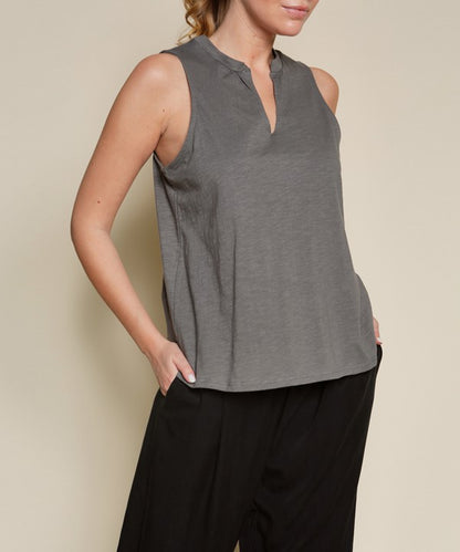 V SHAPE SLEEVELESS TOP