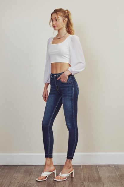 High Rise Ankle Skinny Jeans