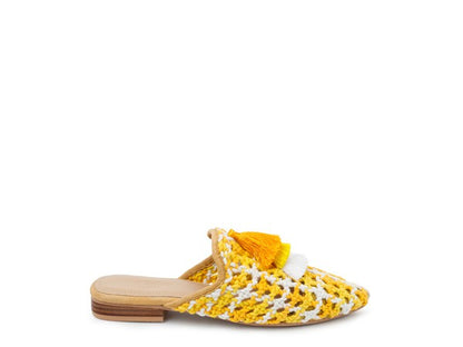 London Rag MARIANA WOVEN FLAT MULES WITH TASSELS