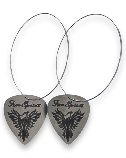 Free Spirit Steel Guitar Pick Earrings