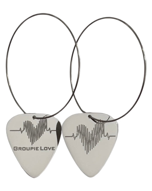 Rock and Roll Steel Guitar Pick Earrings