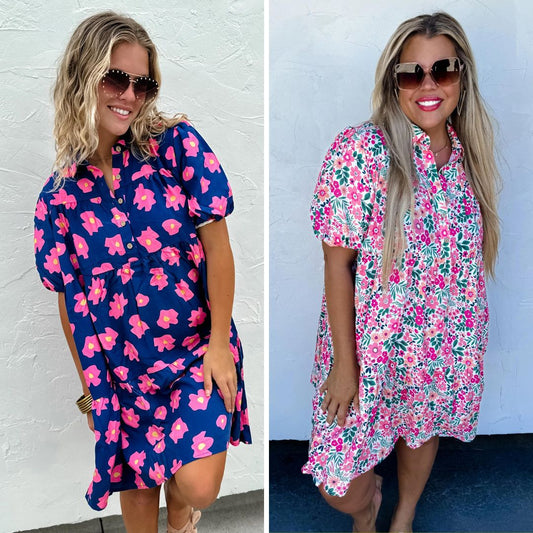 PREORDER: Summer Blooms Floral Dress in Two Colors