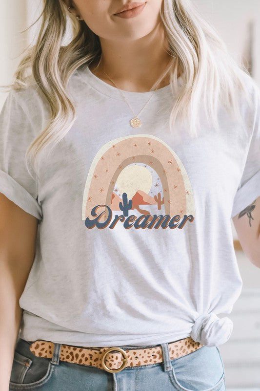 Dreamer Moon Desert Scene Cactus Graphic Tee